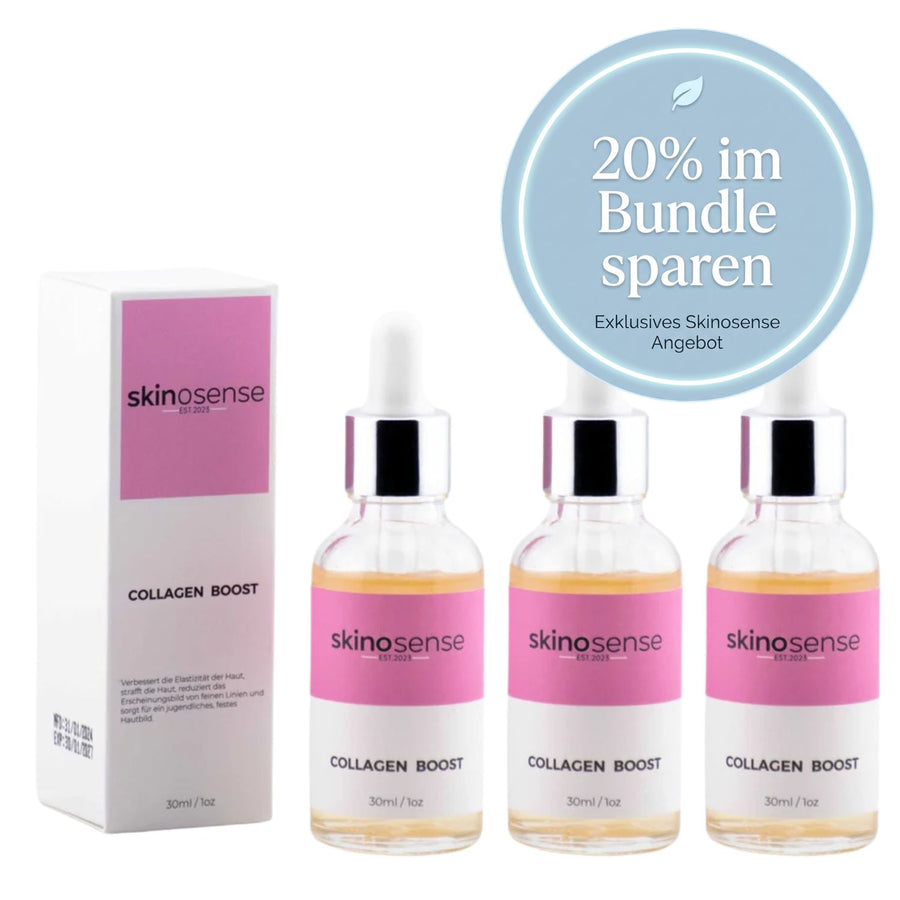 Collagen Booster Serum 3 Monats-Bundle – Intensives Kollagen & Elastin Serum – skinosense®