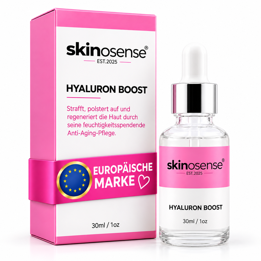 Hyaluron Booster Serum von skinosense in 30 ml Flasche, feuchtigkeitsbindendes Serum mit Hyaluronsäure für die Hautpflege
