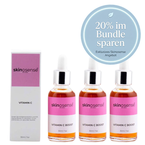 Vitamin C Booster 3 Monats-Bundle - Anti Aging Gesichtsserum mit Glow Effekt – skinosense®