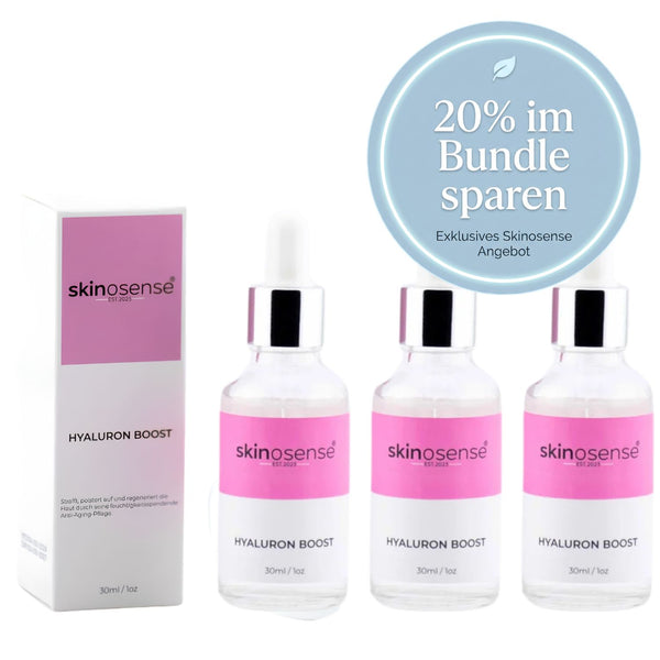 Hyaluron Booster 3 Monats-Bundle – Intensives Feuchtigkeit & Anti-Falten Serum – skinosense®