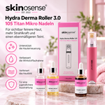 Microneedling-Gesichtspflege-Set von skinosense mit verschiedenen Produkten für die Hautpflege und Regeneration.