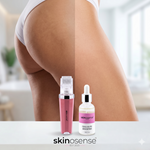 Cellulite Booster Set mit Dermaroller und 30ml Serum von skinosense® zur Hautstraffung an Oberschenkeln und Po.