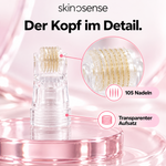 skinoseSense® Hydra Derma Roller Ersatzrolle mit 105 Nadeln, 3er Set, für professionelle Hautpflege und Narbenbehandlung.