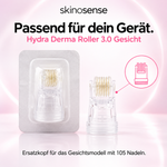Drei Ersatzroller für Hydra Derma Roller 3.0 mit 105 Nadeln, kompatibel mit skinosense® Dermaroller, in einem Set.