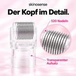 Ersatzroller für Hydra Derma Roller skinosense® mit 520 Nadeln, 3er Set, detailreiche Nahaufnahme des Rollers.