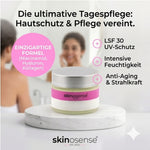 Gesichtscreme mit Sonnenschutz LSF 30 von skinosense, Anti-Aging Pflege mit Hyaluron und Kollagen, für reife Haut