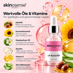 Lip Booster Serum Roll-On von skinosense® mit Glanz, 30ml, sichtbar auf dem Produkt.
