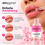 Lip Booster Serum von skinosense® in 30ml Flasche, Roll-On mit Glanz, für vollere, gepflegte Lippen.