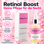 Retinol Booster Serum von skinosense in 30ml Flasche, nächtliches Gesichtsserum für glatte, strahlende Haut.
