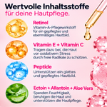 Retinol Booster Serum von skinosense, 30ml Nachtserum für das Gesicht mit hautstraffenden Wirkstoffen, sichtbare Hauterneuerung