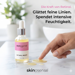 Retinol Booster Serum von skinosense, 30ml, nächtliches Anti-Aging Gesichtsserum gegen Falten, für glatte Haut