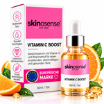 Vitamin C Booster Serum von skinosense in 30 ml Flasche, enthält Niacinamid, für strahlende und gepflegte Haut.